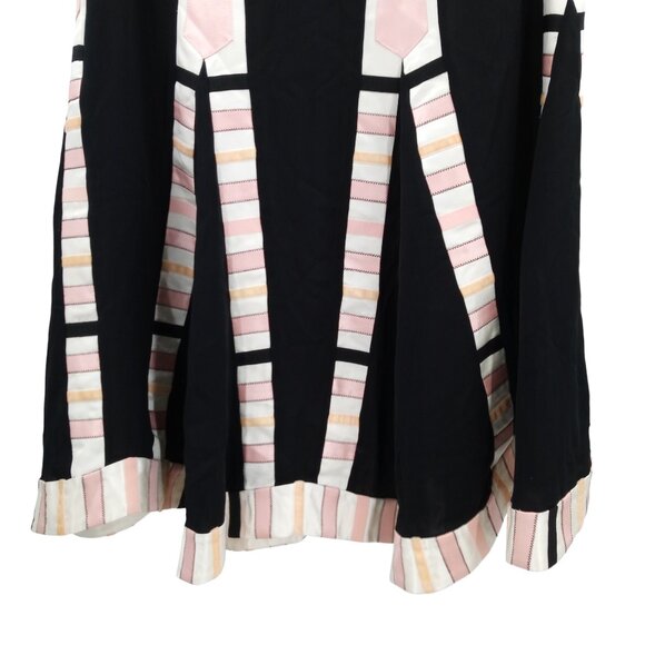 Temperley London 100% Silk Flared Patchwork A-Line Skirt Size UK 12 US 8 Lined - Picture 7 of 9